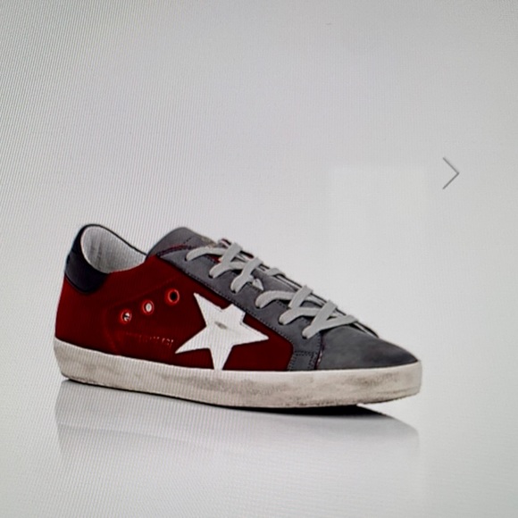 golden goose burgundy sneakers